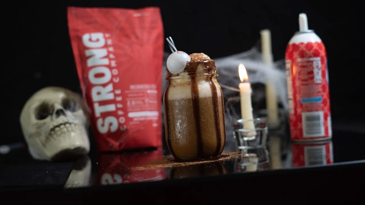 Strong Coffee Company Halloween display