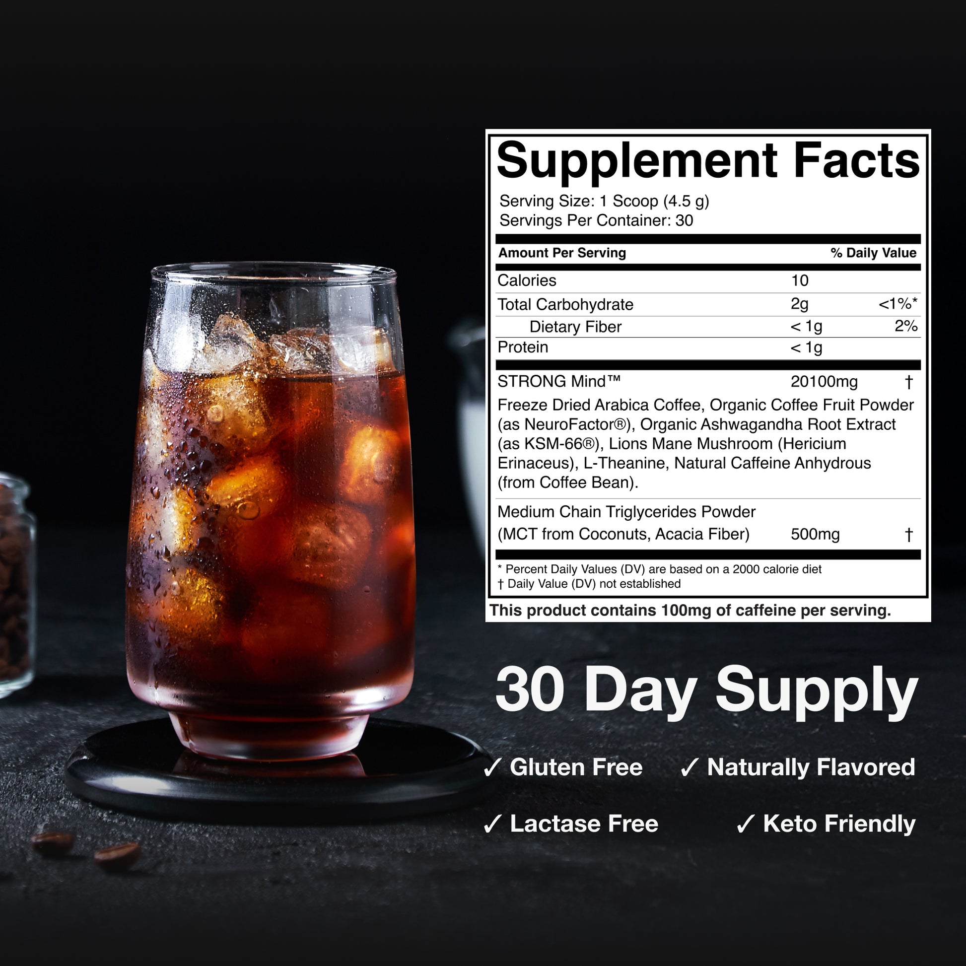 BLACK Fair-Trade Instant Coffee + Adaptogens | 10 SINGLE SERVINGS PER PACK