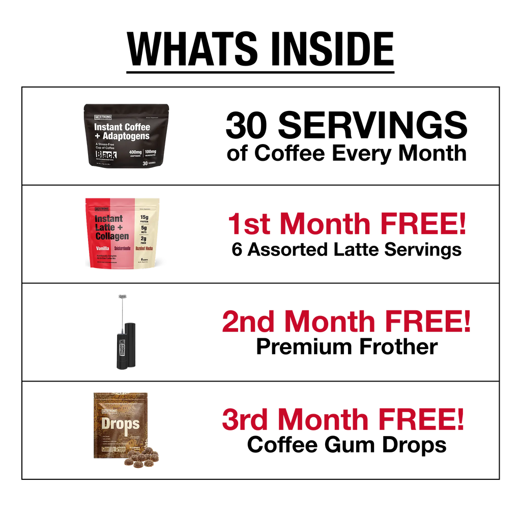 STRONG Coffee Instant Coffee with Adaptogens free gifts with subscription