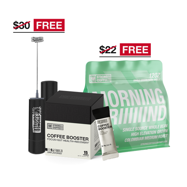 FREE STARTER KIT! - Medium Roast Coffee, Coffee Booster, & Rechargeable Coffee Frother