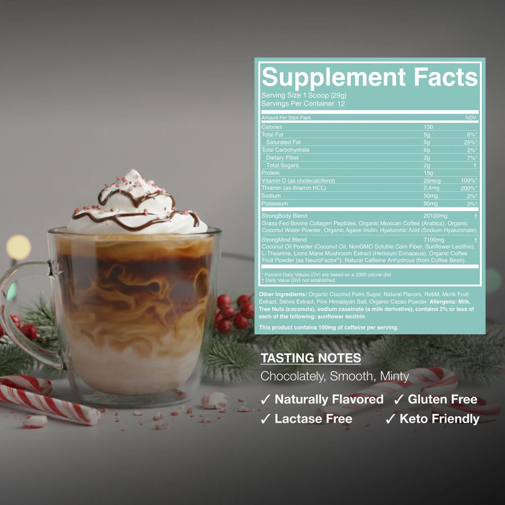 Collagen Latte Peppermint Mocha Flavor | STRONG Coffee Company Strong Coffee Company