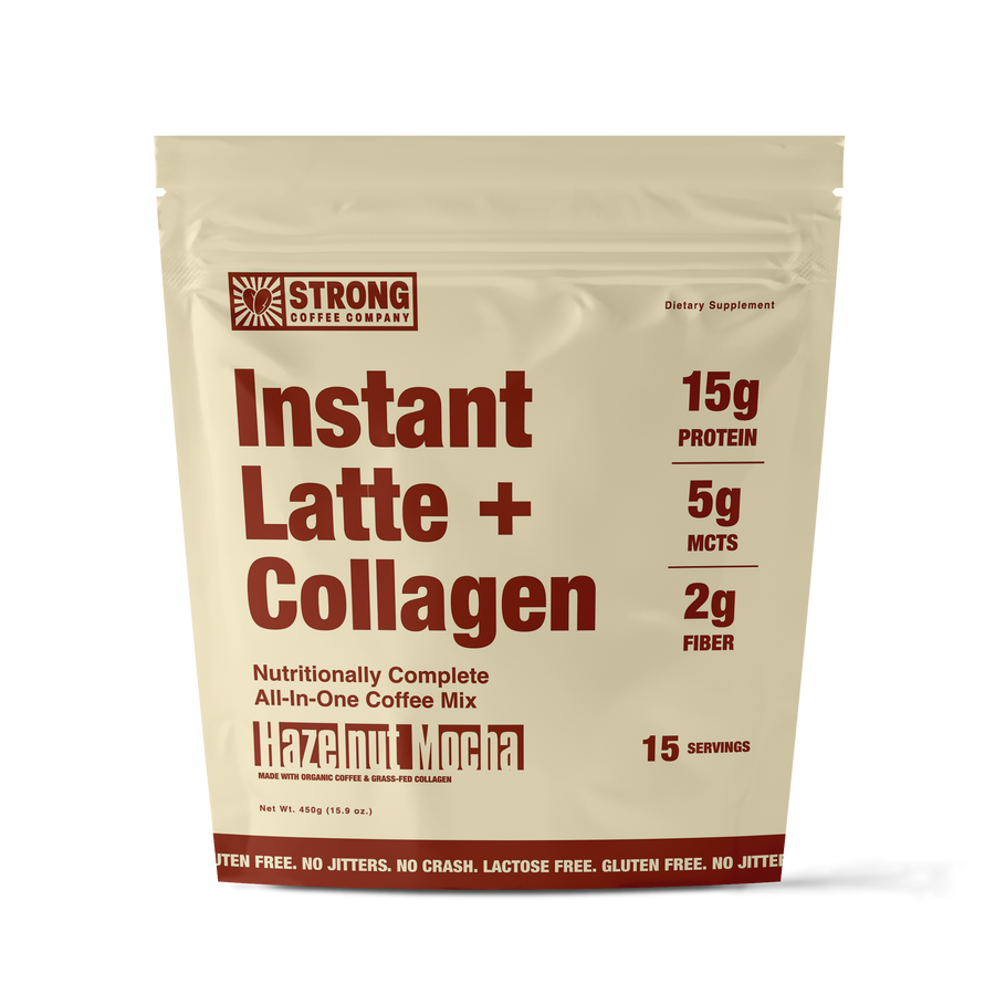 STRONG Hazelnut Mocha instant collagen latte