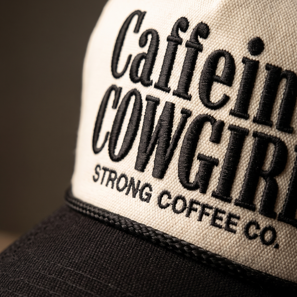 Caffeine Cowgirl - Black and White