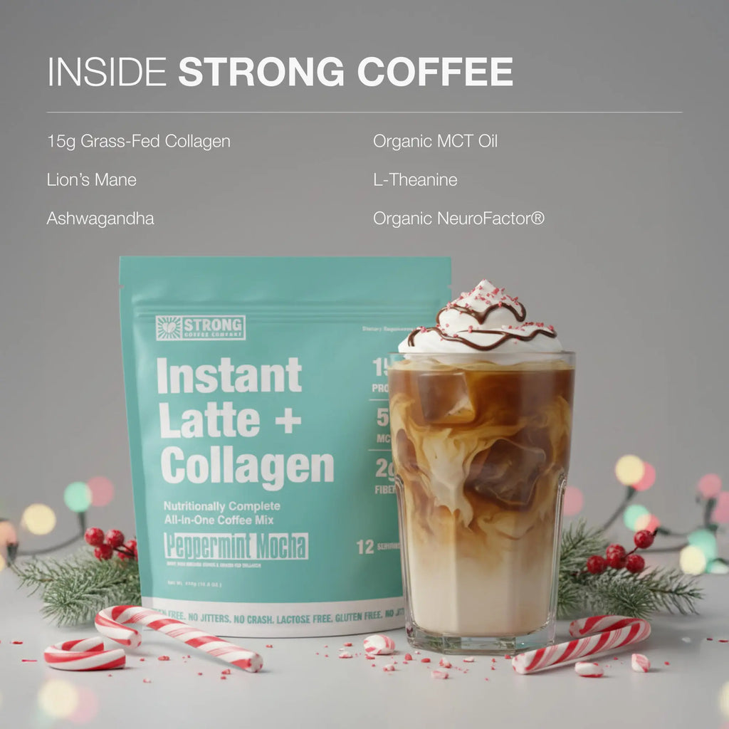 Collagen Latte Peppermint Mocha Flavor | STRONG Coffee Company Strong Coffee Company