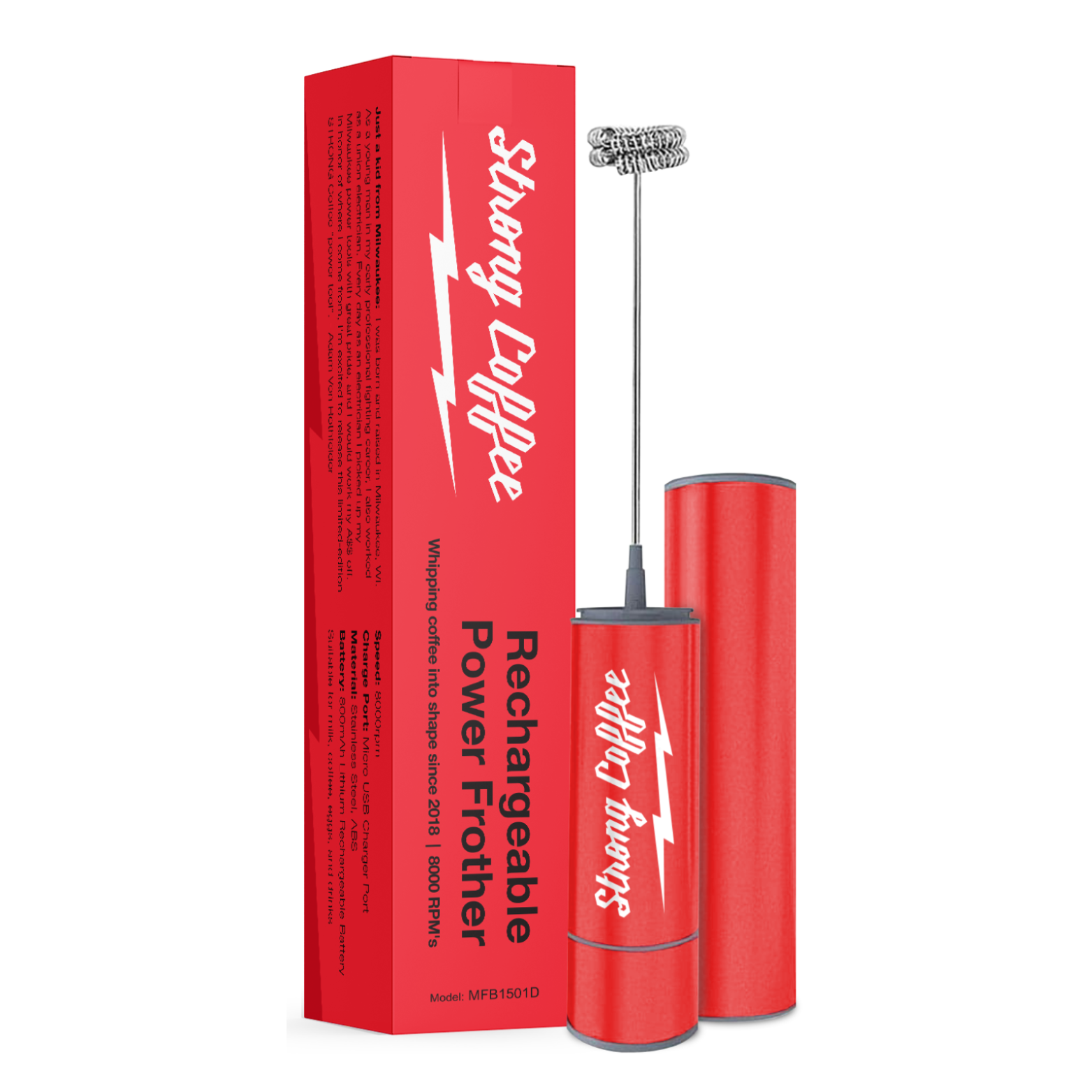 Power Coffee Frother - Red